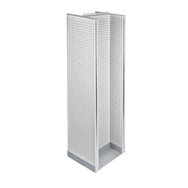 H-Unit Pegboard Floor Display on Revolving Base. Spinner Rack Stand.